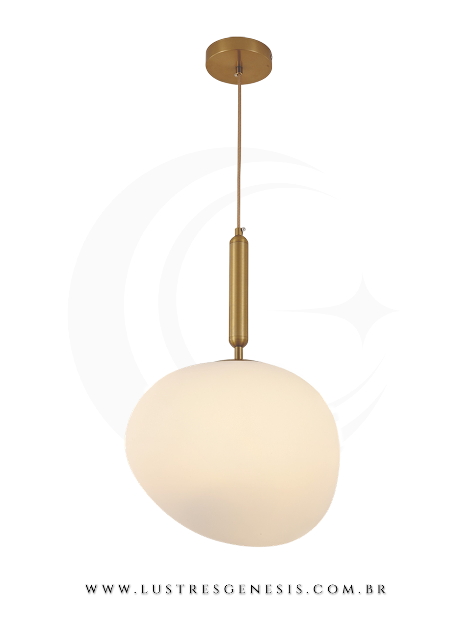 Pendente Metal Bronze e Vidro Branco DCD04029, DCD04030 e DCD04031 Cabeceira de Cama, Lavabo, Balcao de cozinha, Banheiro